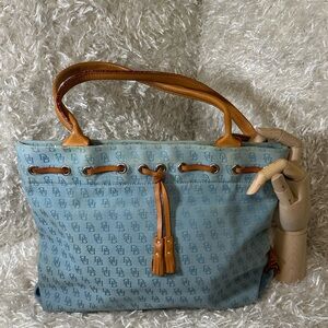 Dooney and Bourke Powder Blue Canvas Satchel